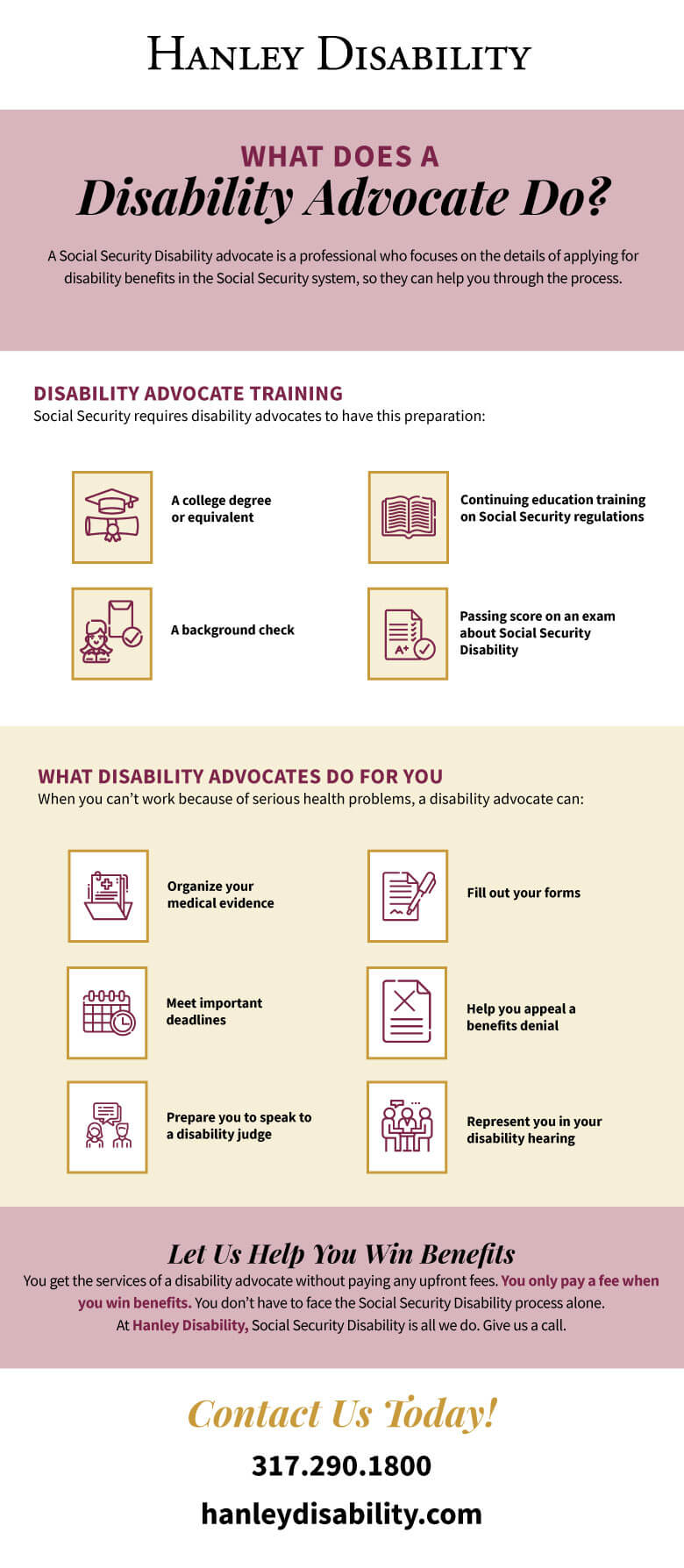 An infographic answering the question "What Does A Disability Advocate Do?"
